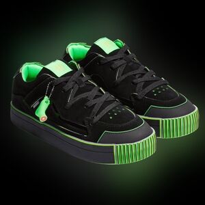 MSCHF Men Black and Neon Green Sneakers
